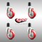 Service Caster 4 Inch 316SS Red Polyurethane Swivel 1-7/8 Inch Expanding Stem Caster Set SCC SCC-SS316EX20S414-PPUB-RED-178-4 - alternate 2